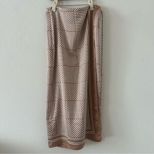 LOFT Striped Brown Women's Wrap Skirt
